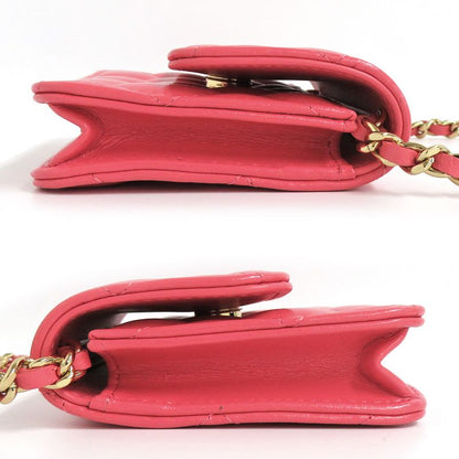 Chanel Matelasse Chain Pochette Salmon Pink Cd0204 Gold Hardware Cuff