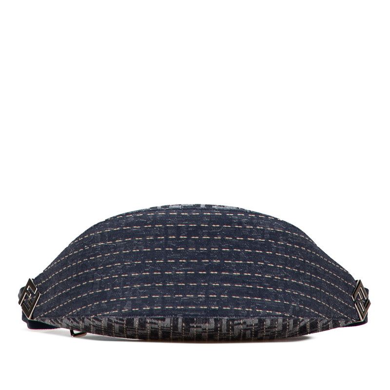 Fendi Zucca Melon Small Crossbody Bag Shoulder Bag 7va635 Grey Navy Canvas