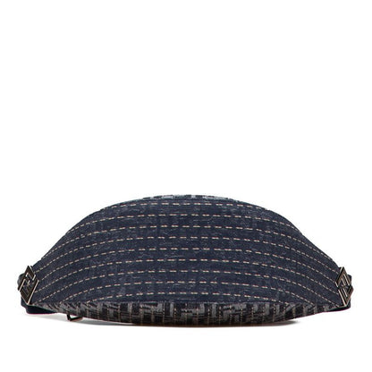 Fendi Zucca Melon Small Crossbody Bag Shoulder Bag 7va635 Grey Navy Canvas