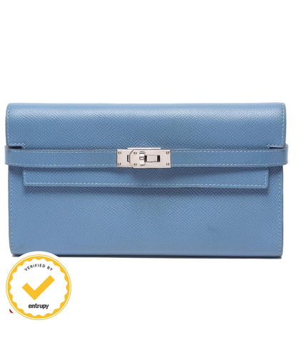 Hermes Wallet Silver Veau Epsom Kelly