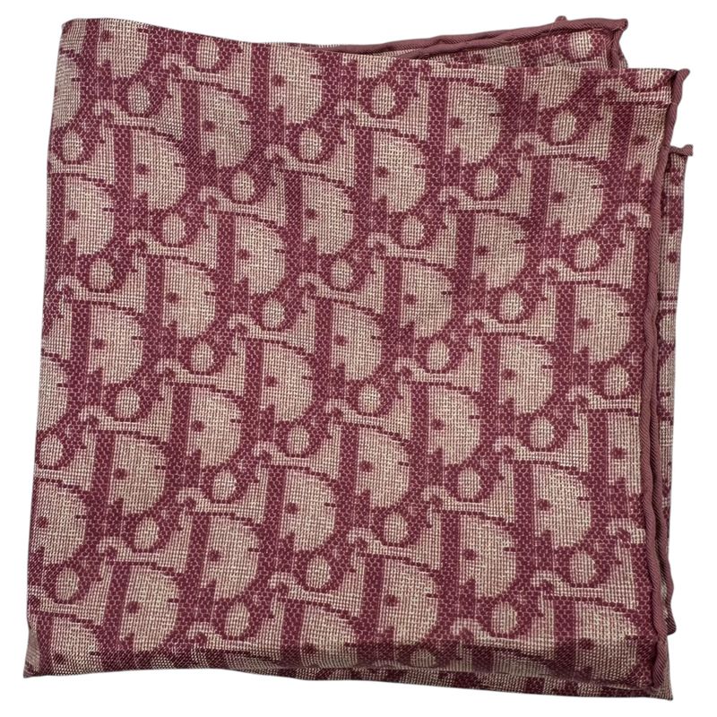 Christian Dior Old Trotter All-Over Pattern Silk Scarf Red