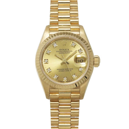 Rolex Datejust No Watch Diamond Champagne Gold 18k Yellow Automatic Winding