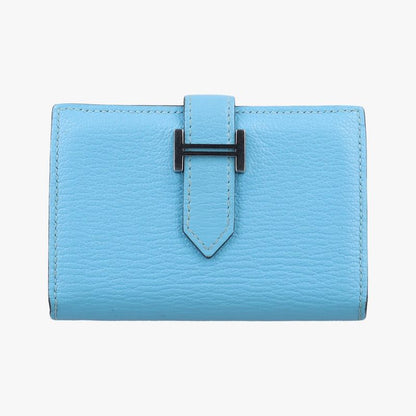 Hermes Bearn Souffle Blue Leather D Ai002id