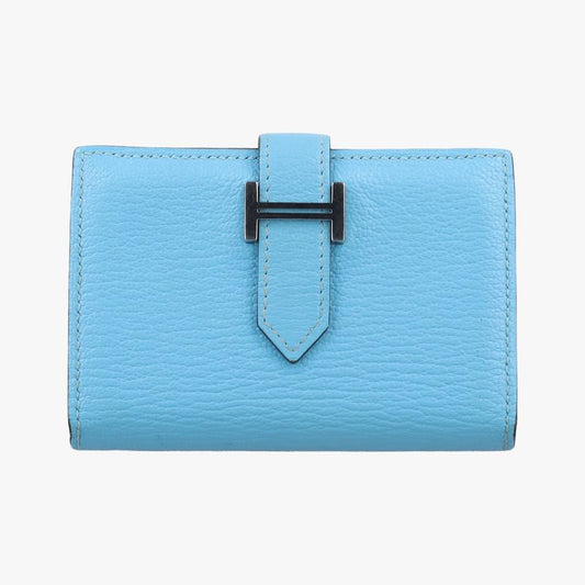 Hermes Bearn Souffle Blue Leather D Ai002id