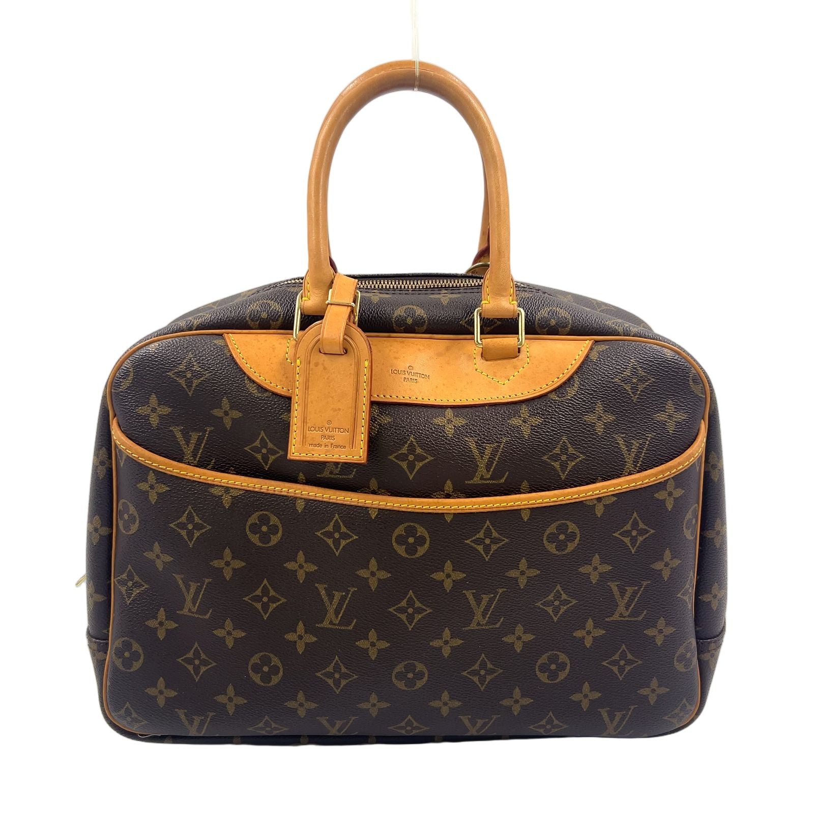 Louis Vuitton Deauville Bowling Vanity Monogram Leather Brown Handbag Gold