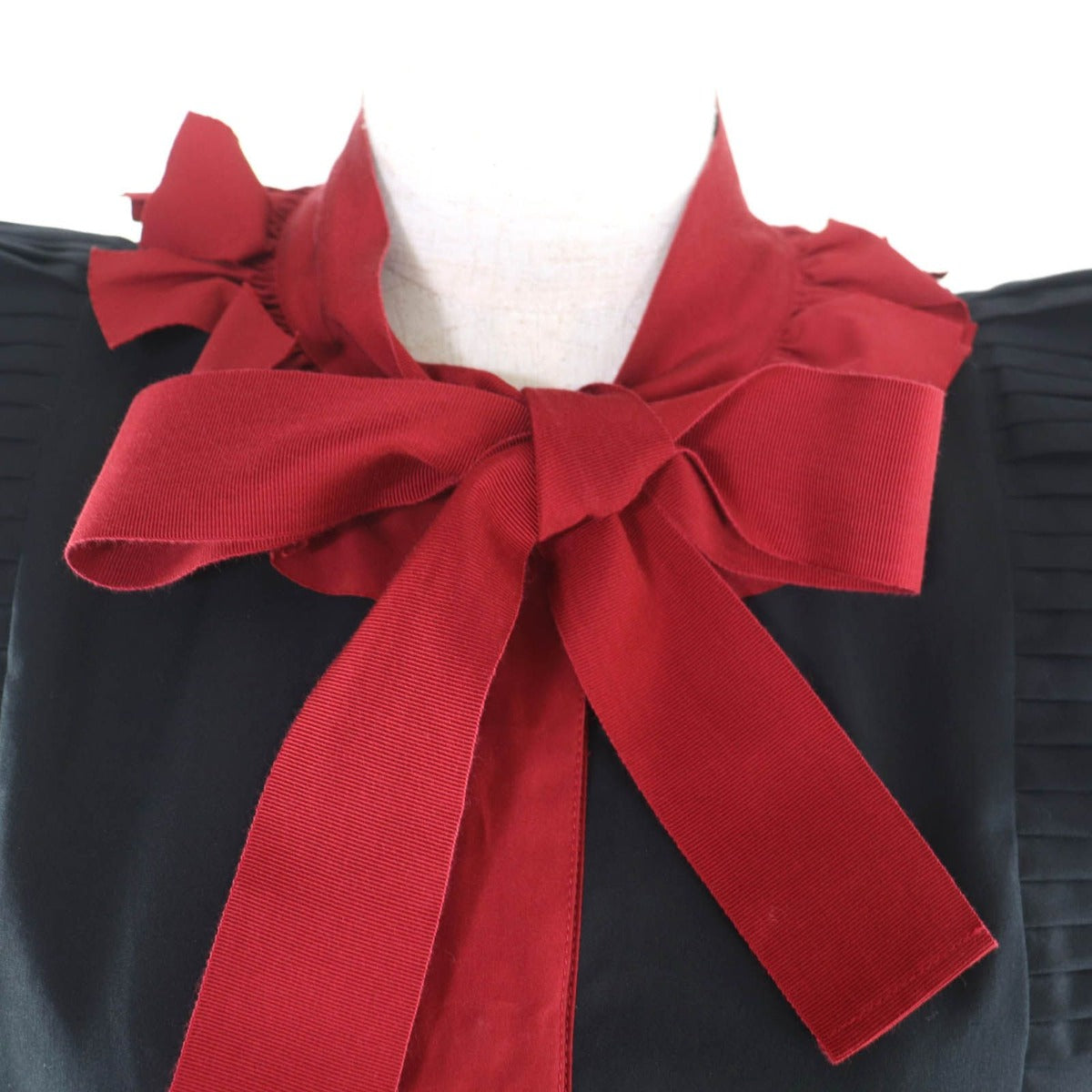 Fendi Cotton Ribbon Pleated Dress — view 4