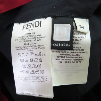 Fendi Cotton Ribbon Pleated Dress — view 6