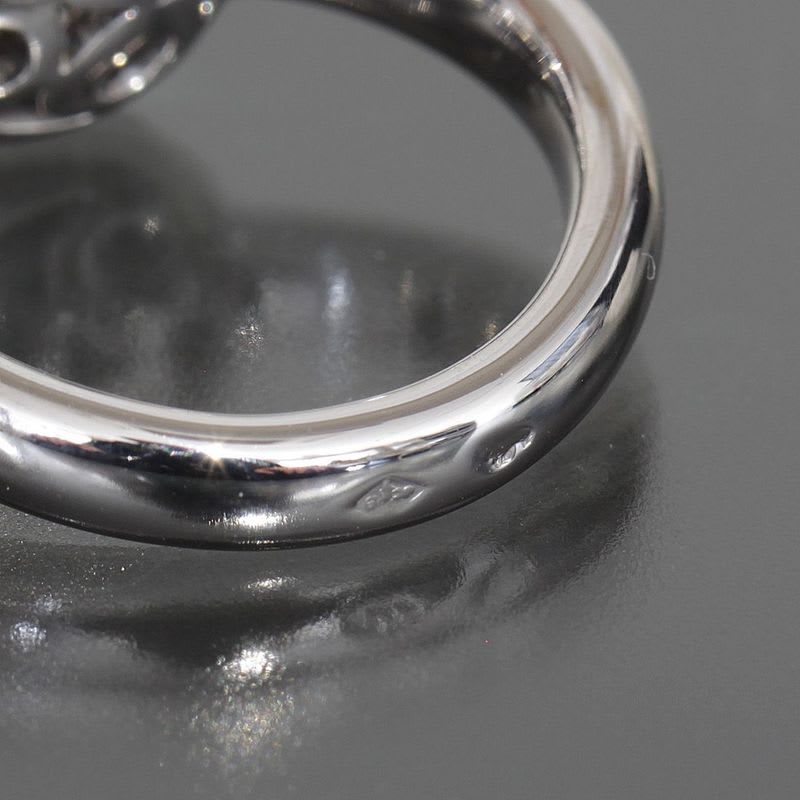Chanel Sapphire Diamond Ring 18K White Gold 750 E0969