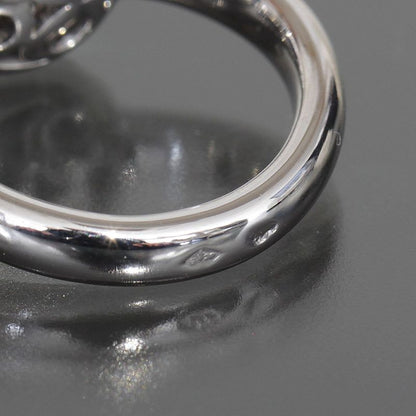Chanel Sapphire Diamond Ring 18K White Gold 750 E0969