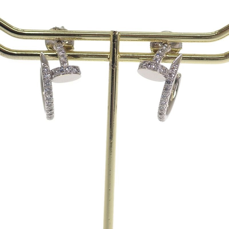 Cartier Juste un Clou Hoop Small Pave Earrings 18K White Gold