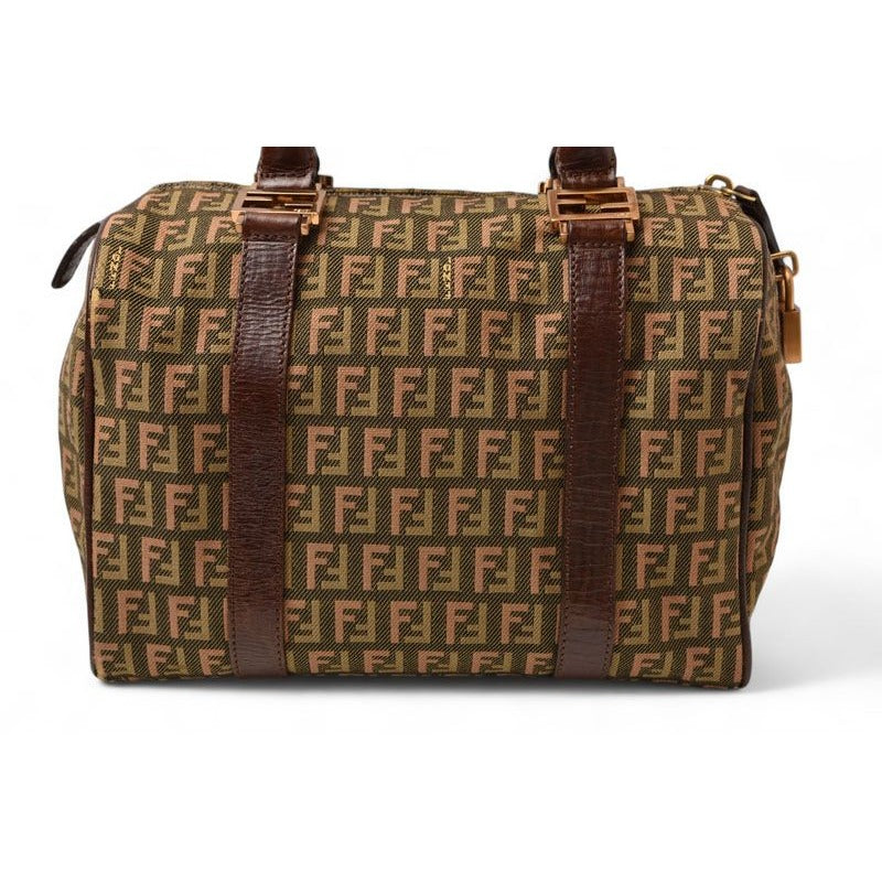 Fendi Bag Mini Boston Zucca Pattern 8 Bl068 Khaki Brown — view 8