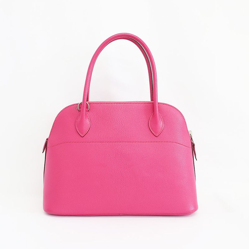 Hermes Bolide 27 Handbag Shoulder Bag Pink Silver Hardware K