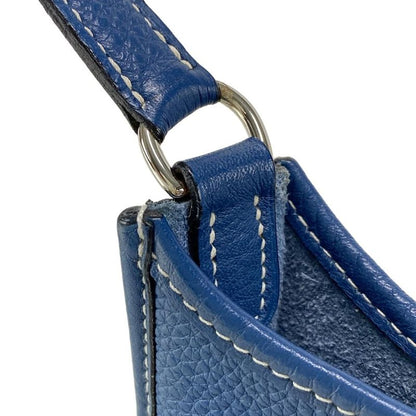 Hermes Shoulder Bag Evelyn TPM Blue Silver Hardware