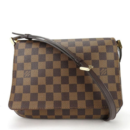 Louis Vuitton Shoulder Bag Musette Tango N51255 Damier Canvas Ebène Brown Gold