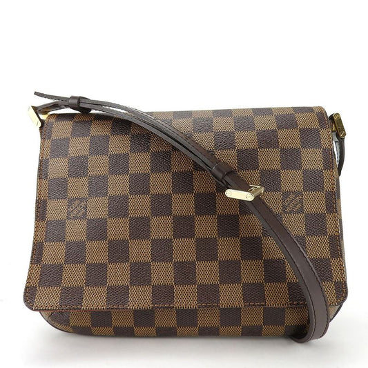 Louis Vuitton Shoulder Bag Musette Tango N51255 Damier Canvas Ebène Brown Gold