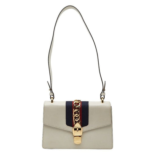 Gucci Sylvie Sherry Line White Multicolor Leather