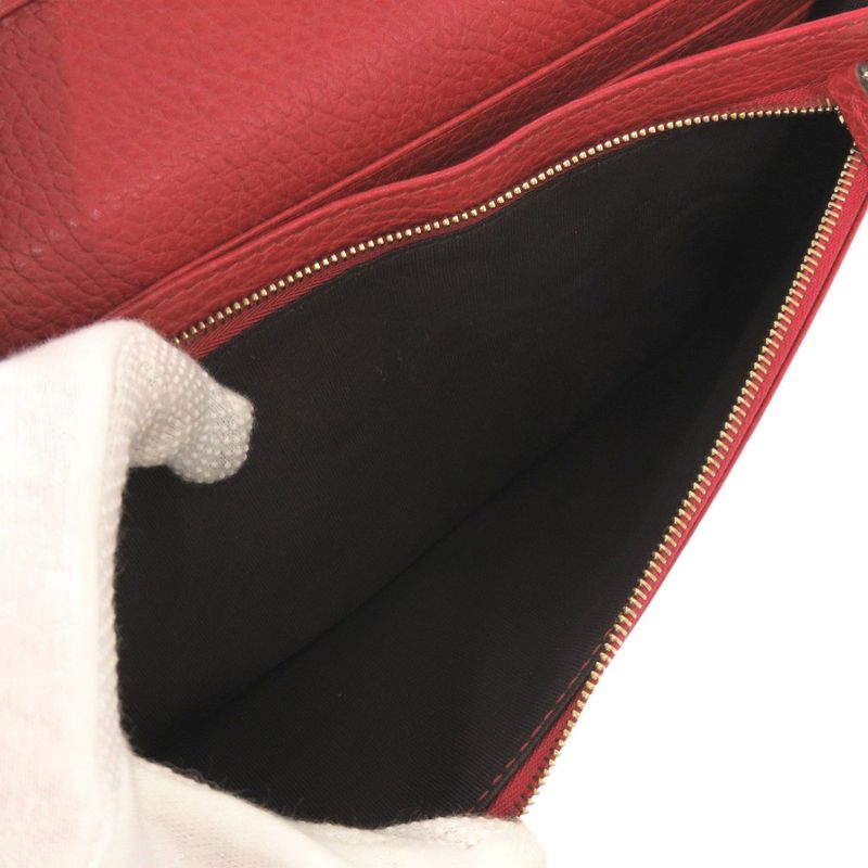 Gucci 368231 Leather Red Shoulder Wallet Shoulder Bag Long Wallet Red 0462 Gucci