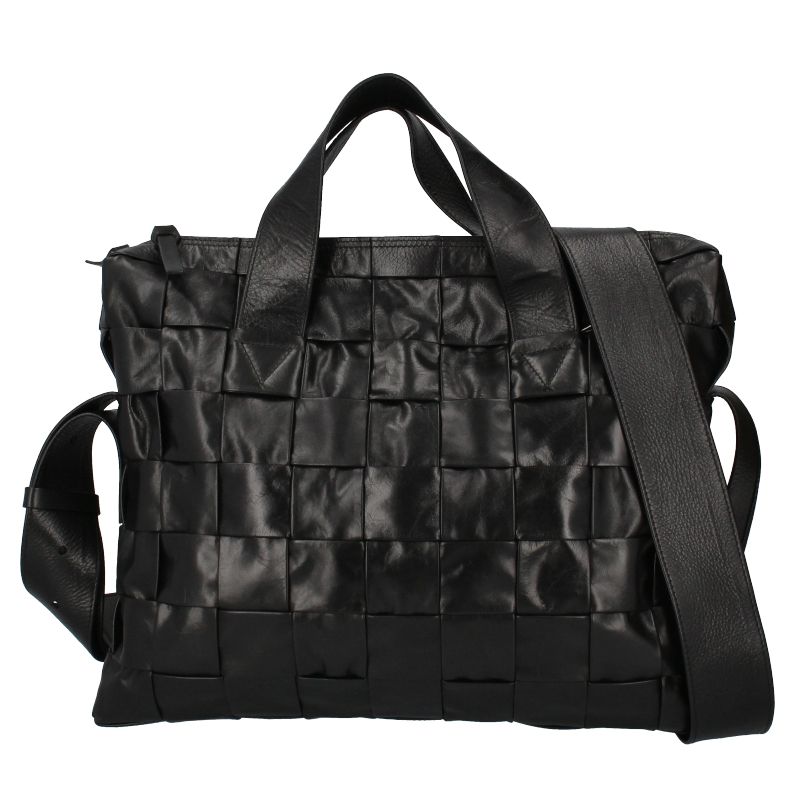 Bottega Veneta Maxi 2-Way Briefcase 629072 Intrecciato Men's Briefcase Black