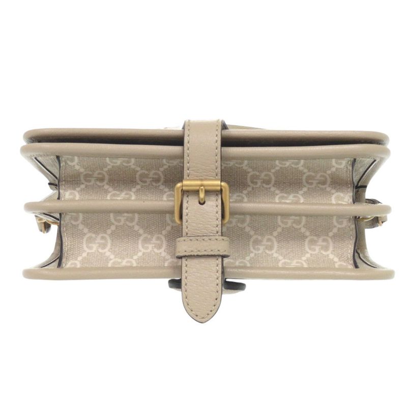 Gucci Interlocking G 671620 GG Supreme Canvas Beige Shoulder Bag 1188 Gucci