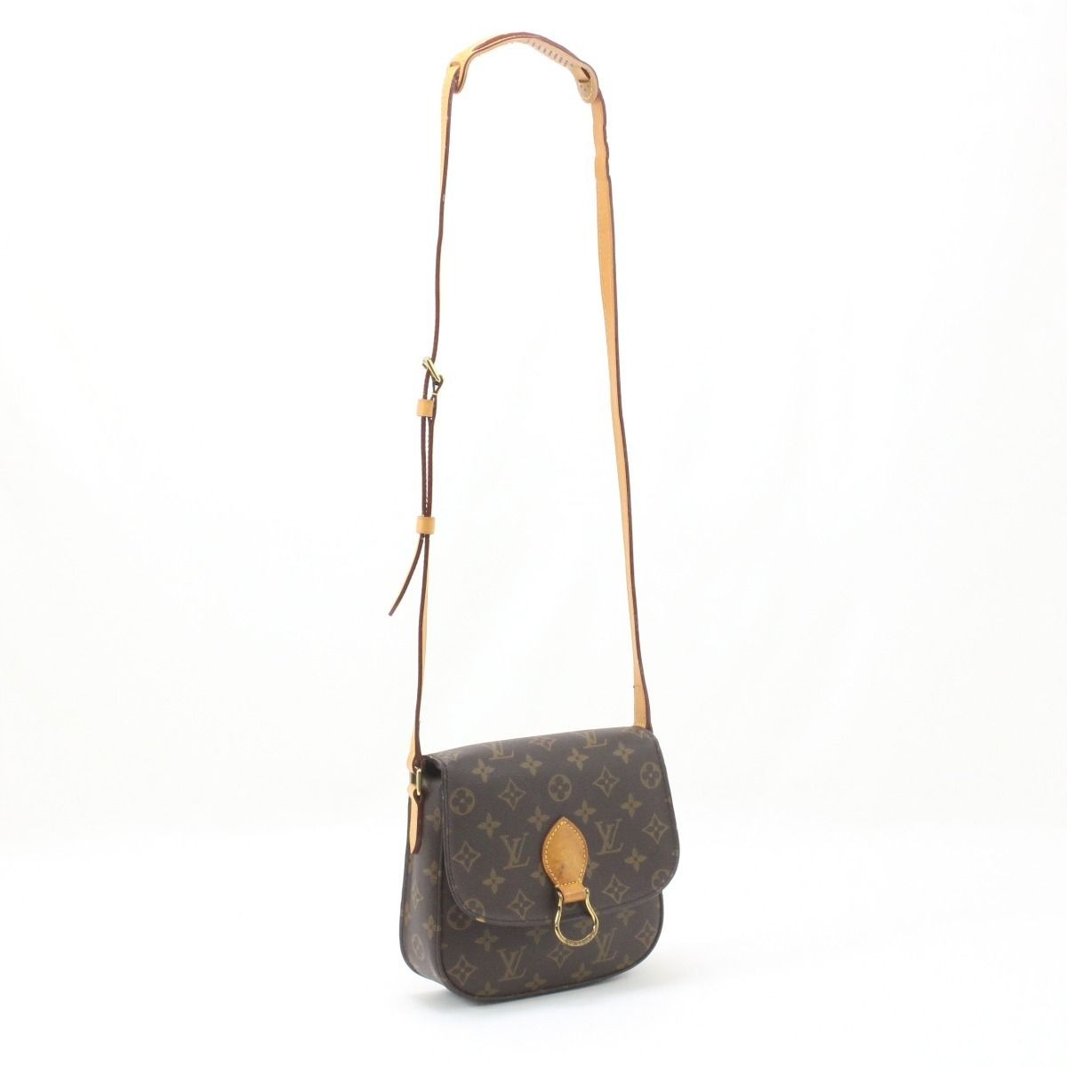 Louis Vuitton Shoulder Bag Monogram Saint-Cloud Cracks in the Folds Inside