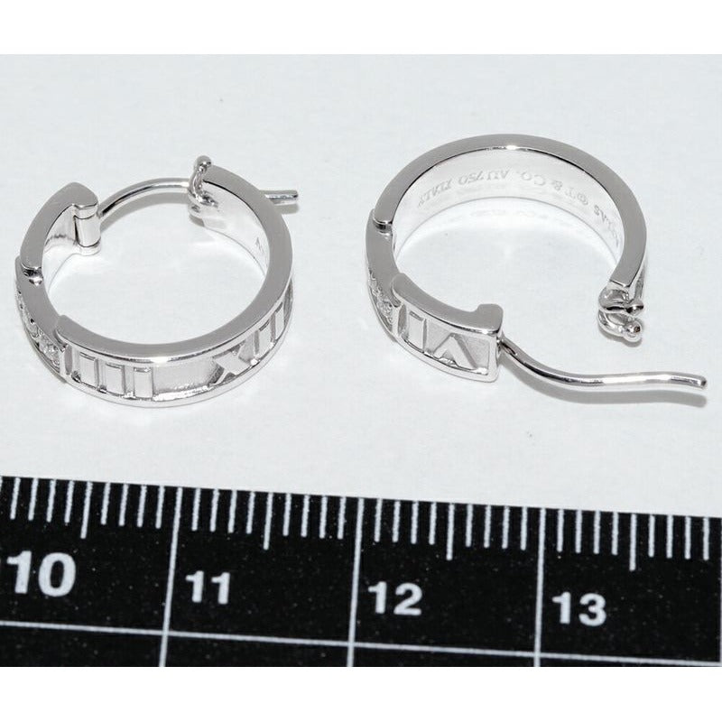 Tiffany & Co Earrings 18K White Gold Diamond 6 P Atlas Hoop — view 3