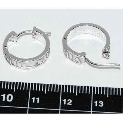 Tiffany & Co Earrings 18K White Gold Diamond 6 P Atlas Hoop — view 3