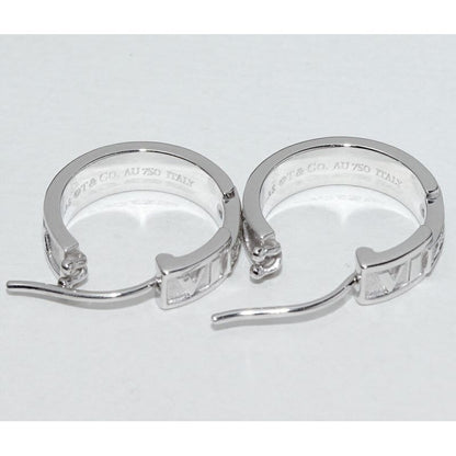 Tiffany & Co Earrings 18K White Gold Diamond 6 P Atlas Hoop — view 4