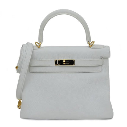 Hermes Kelly 28 Blanc Gold Hardware Taurillon Retourne