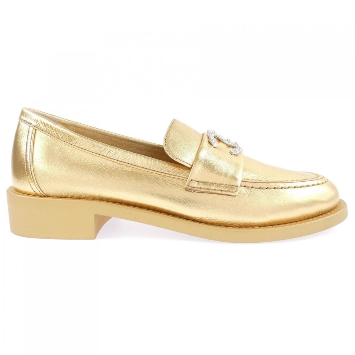 Chanel Shoes Loafers Gold