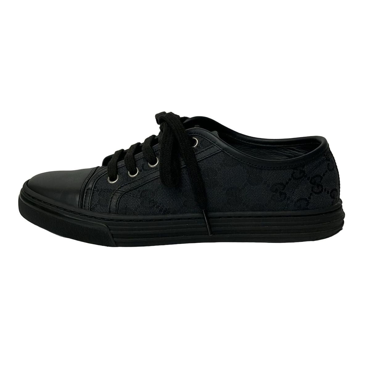 Gucci Sneakers 37 Black GG Pattern Leather