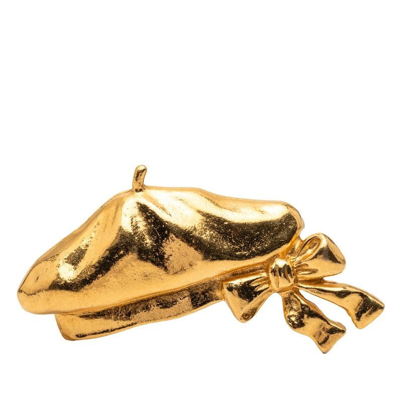 Chanel Beret Ribbon Motif Gold Plated