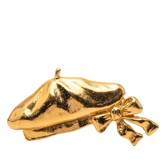 Chanel Beret Ribbon Motif Gold Plated