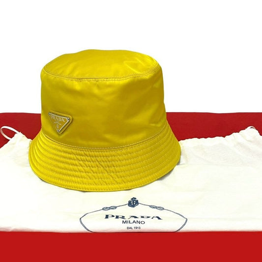 Prada Re-nylon Triangle Logo Plate With Bag Hardware Nylon Bucket Hat M Size