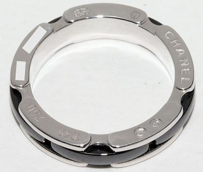 Chanel Ring 18K White Gold Black Ceramic Ultra Collection Ring Small Model J3092