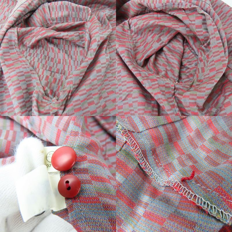 Christian Dior Blouse Long Sleeve Top M - Purple Gray Brown Multicolor Total