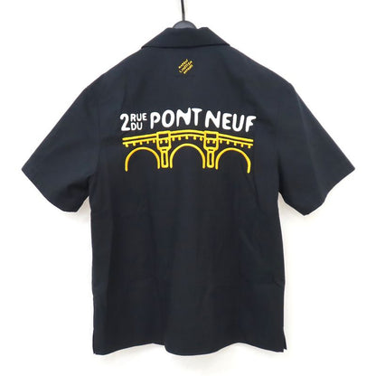Louis Vuitton Short Sleeve Cotton Shirt 1afjho S Black Eiffel Pont