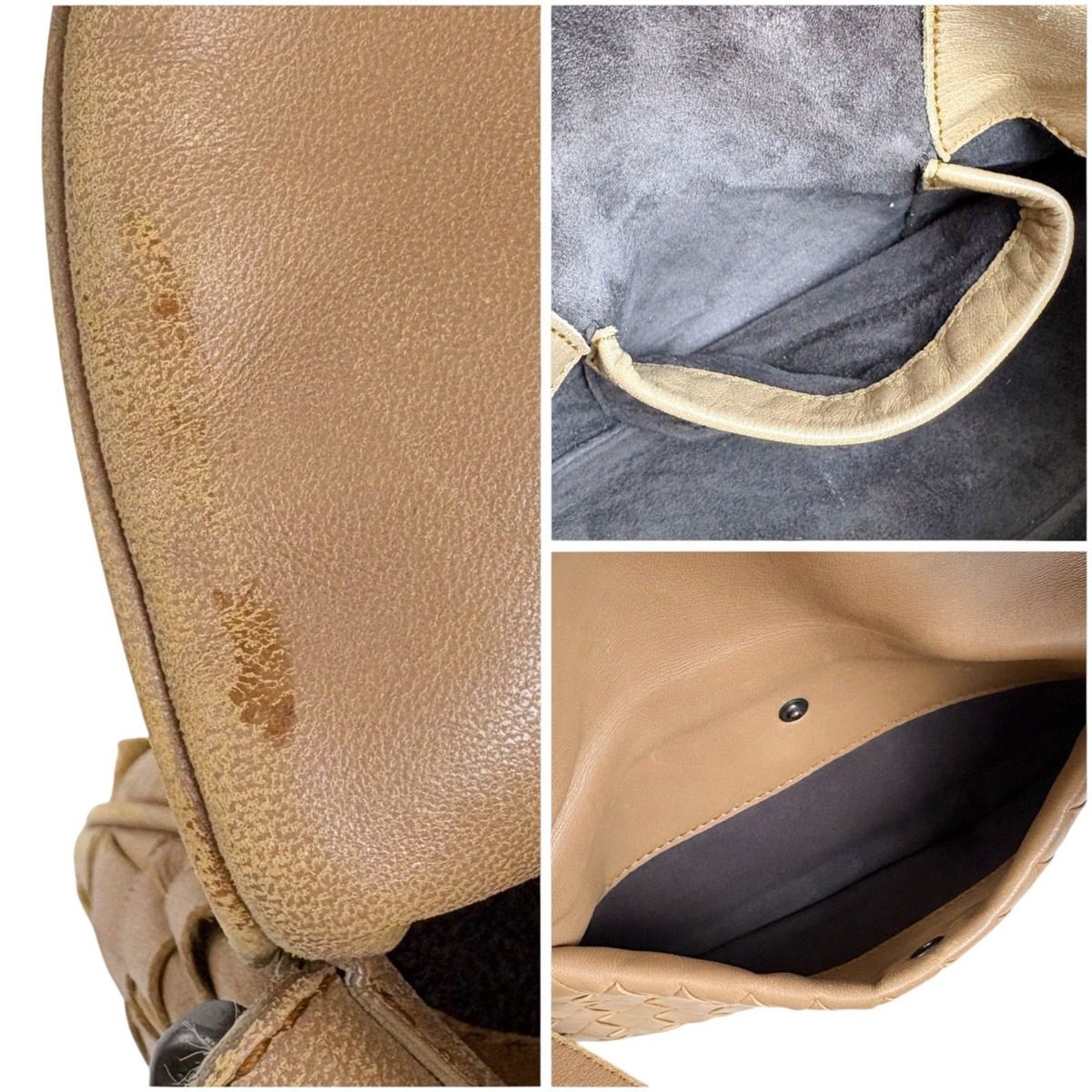Bottega Veneta Intrecciato Leather Mini Shoulder Bag Beige Hobo — view 7