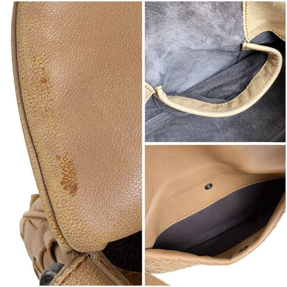 Bottega Veneta Intrecciato Leather Mini Shoulder Bag Beige Hobo — view 7