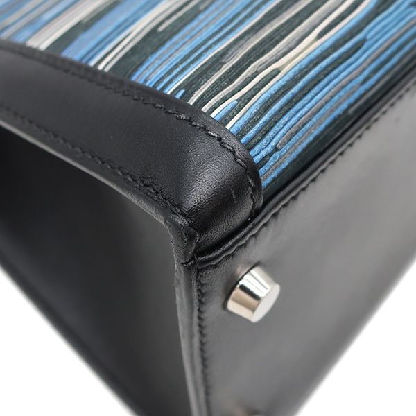 Hermes 2way Bag Kelly 32 Outer Stitch Vibrato Vogaliver Blue Silver Hardware