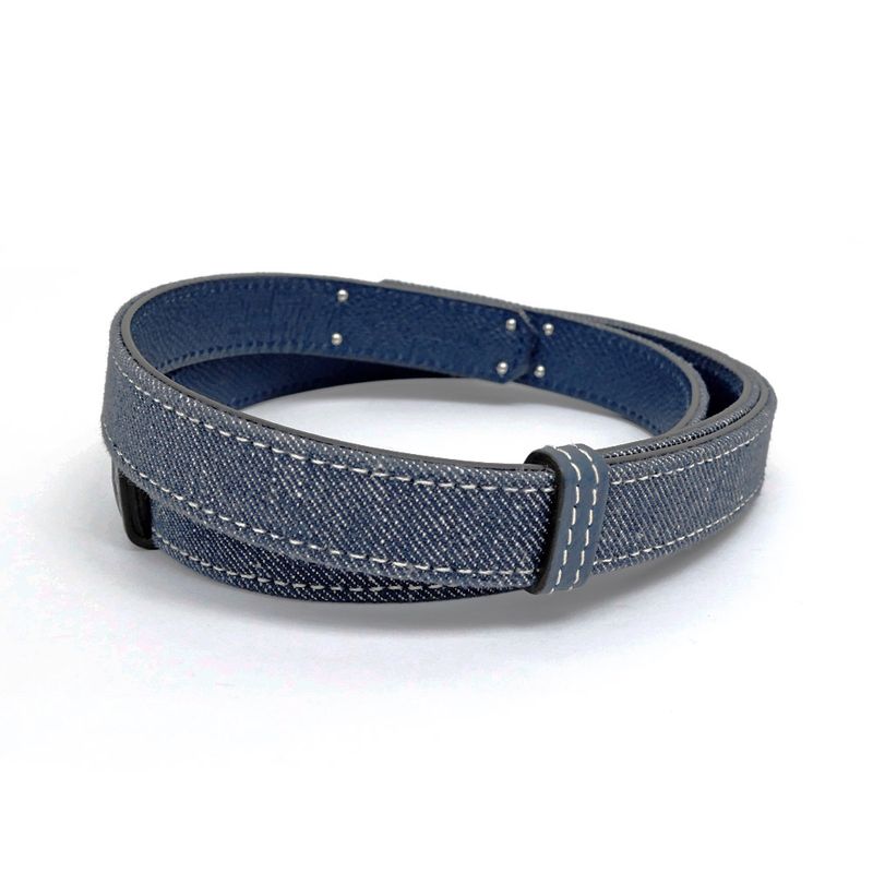 Hermes Kelly Belt 18 Denim Epson Blue Series Silver Hardware W Engraved