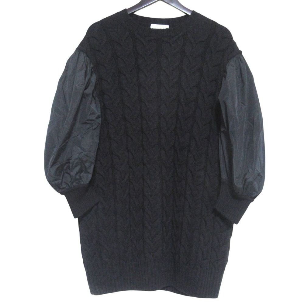 Max Mara Maxmara Docking Cable Knit Tunic Sweater M Black