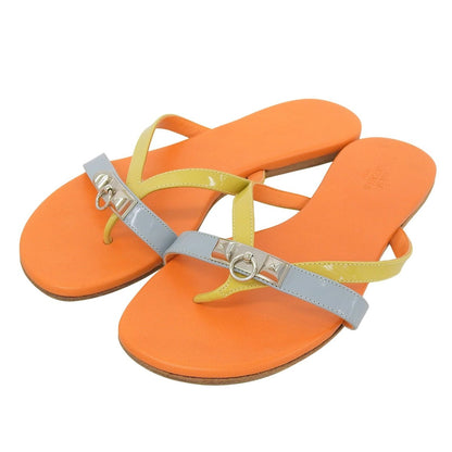 Hermes Silver Hardware Medor Leather Flat Thong