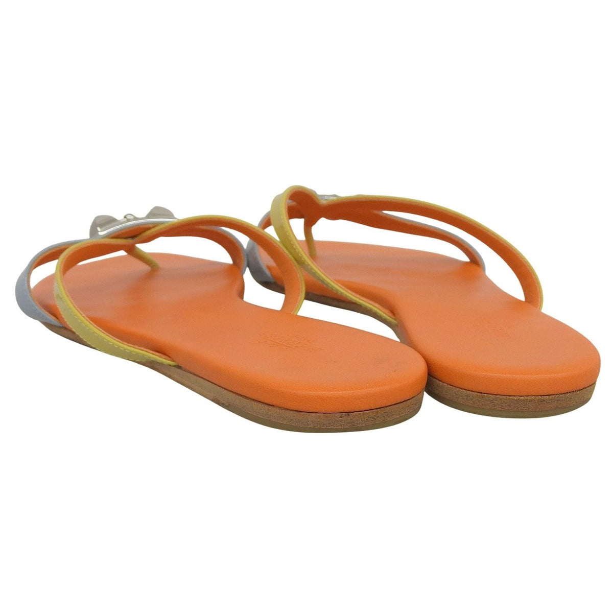 Hermes Silver Hardware Medor Leather Flat Thong — view 5