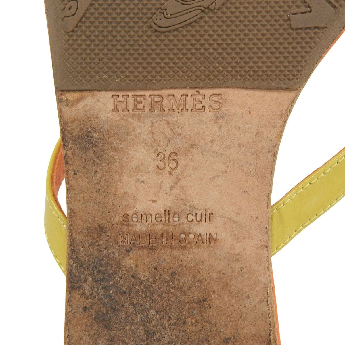 Hermes Silver Hardware Medor Leather Flat Thong — view 8