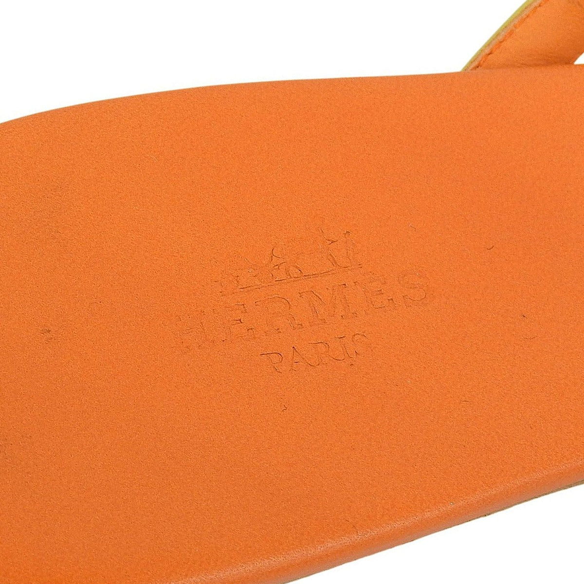 Hermes Silver Hardware Medor Leather Flat Thong — view 9