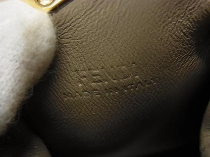 Fendi Nano First Leather 2WAY Crossbody Pouch Bag Charm Gray Fm7201