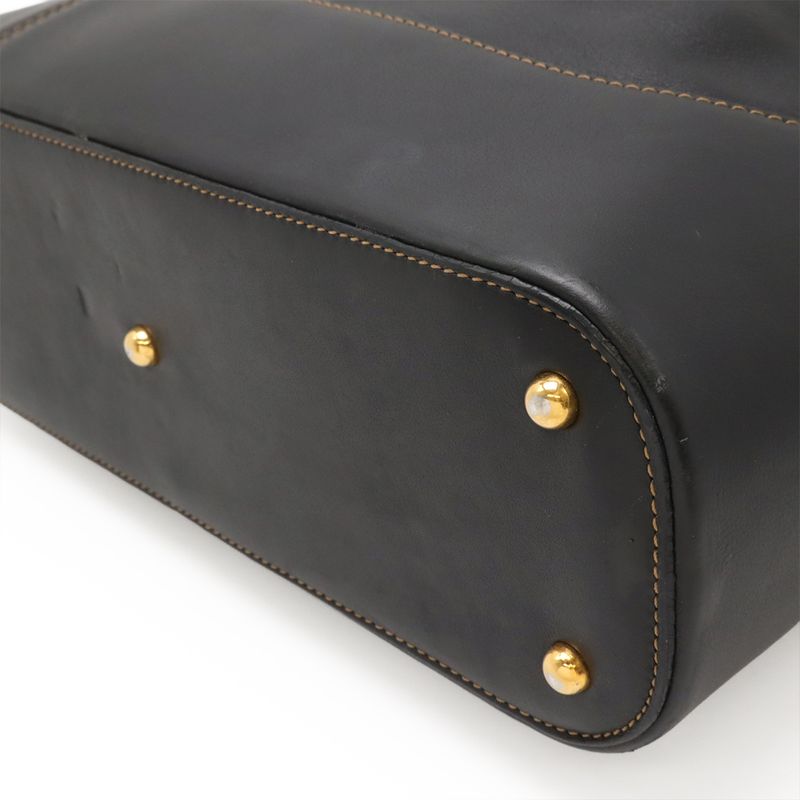 Loewe Anton Shoulder Bag Crossbody Leather Black With Gold Hardware Pouch