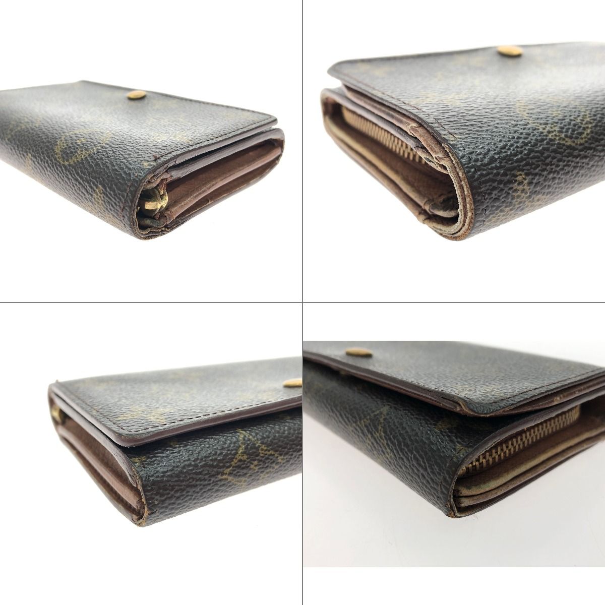 Louis Vuitton Women's Bifold Wallet Monogram Porte Monet Bier Tresor M61730