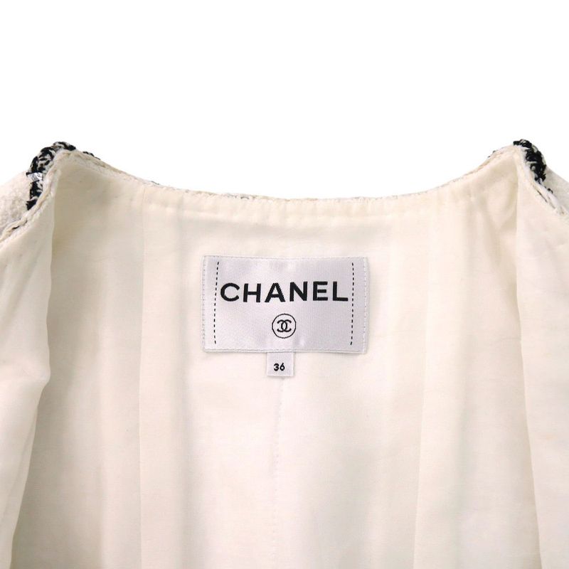 Chanel Tweed Cotton Stone Polyamide White Setup White 1327 Chanel