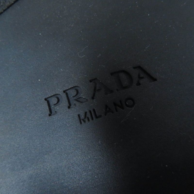 Prada 1e249n Lace-up Brushed Leather Shoes Black 36.5 With Box And Storage Bag